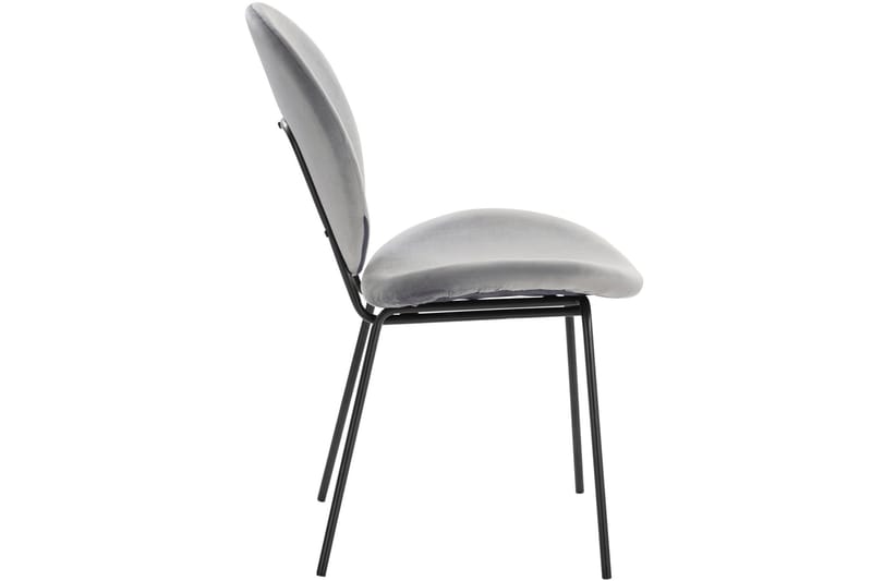 Bearvalley Spisestol - Fløyel/Grå/Svart - Møbler - Stoler & lenestoler - Spisestuestoler & kjøkkenstoler