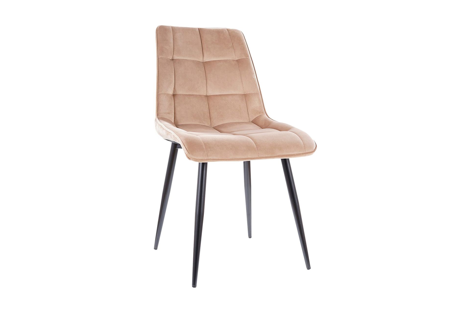 Begin Spisestol - Fløyel/Beige/Svart