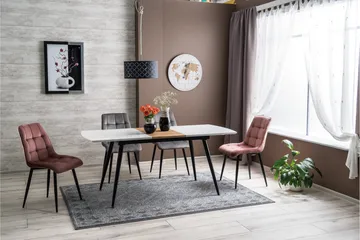 Begin Spisestol - Fløyel/Grå - Møbler - Stoler & lenestoler - Spisestuestoler & kjøkkenstoler