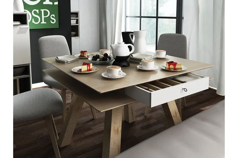 BENT Skammel Beige - VOX - Møbler - Stoler & lenestoler - Spisestuestoler & kjøkkenstoler