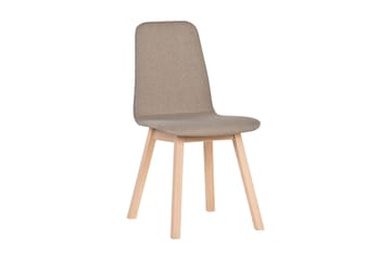 Bent Spisestol i Stoff med Trebein - Beige - Møbler - Stoler & lenestoler - Spisestuestoler & kjøkkenstoler