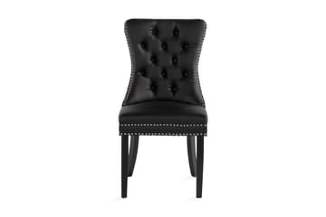 Bergviken Spisestol & Kjøkkenstol i Kunstskinn med Treben - Svart - Møbler - Stoler & lenestoler - Spisestuestoler & kjøkkenstoler