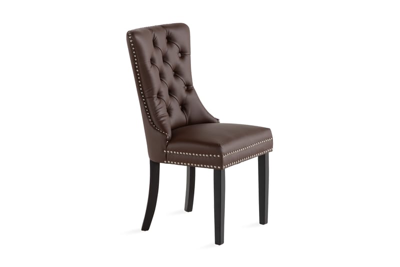 Bergviken Spisestol Kunstlær, Brun / Tre