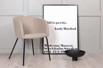 Berit Armstol med armlener - Grå/Svart - Møbler - Stoler & lenestoler - Spisestuestoler & kjøkkenstoler