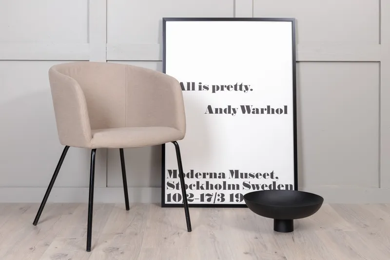 Berit Armstol med armlener - Grå/Svart - Møbler - Stoler & lenestoler - Spisestuestoler & kjøkkenstoler