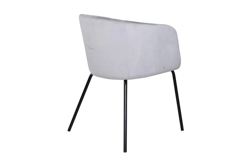 Berita Karmstol med Armlener - Fløyel/Grå/Svart - Møbler - Stoler & lenestoler - Spisestuestoler & kjøkkenstoler