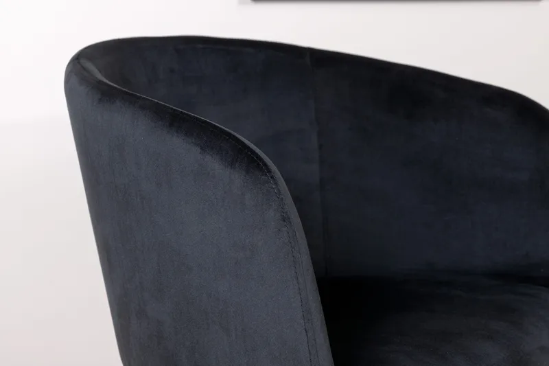 Berita Karmstol med Armlener - Fløyel/Svart - Møbler - Stoler & lenestoler - Spisestuestoler & kjøkkenstoler