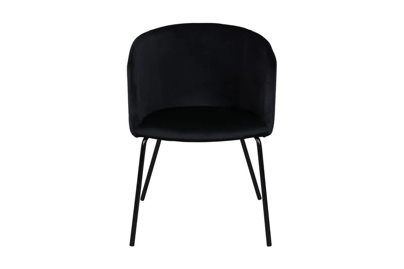 Berita Karmstol med Armlener - Fløyel/Svart - Møbler - Stoler & lenestoler - Spisestuestoler & kjøkkenstoler