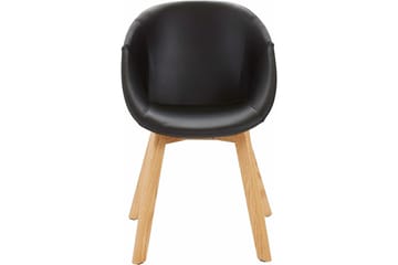 Berton spisestol kunstskinn 2-pakning - Svart/Eik - Møbler - Stoler & lenestoler - Spisestuestoler & kjøkkenstoler