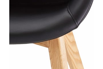 Berton spisestol kunstskinn 2-pakning - Svart/Eik - Møbler - Stoler & lenestoler - Spisestuestoler & kjøkkenstoler