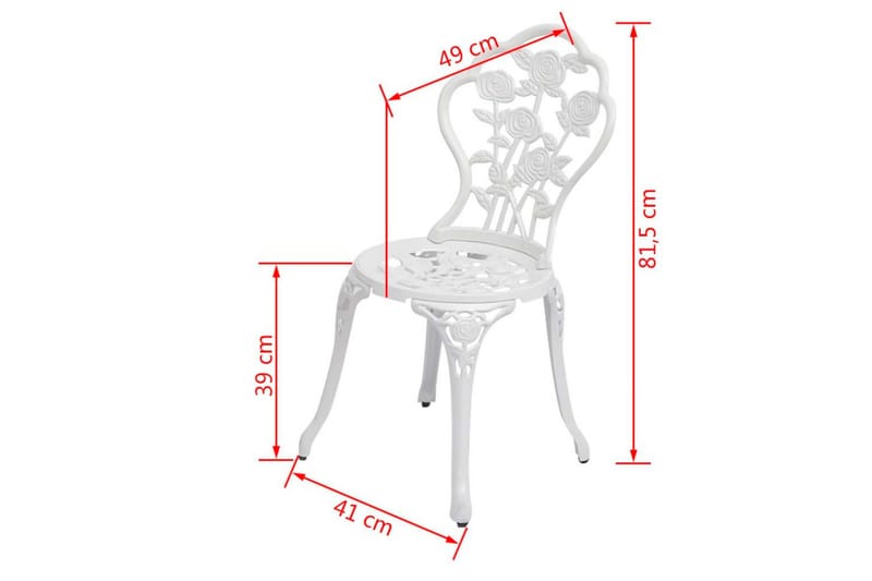 Bistrostoler 2 stk støpt aluminium hvit - Hvit - Spisestuestoler & kjøkkenstoler