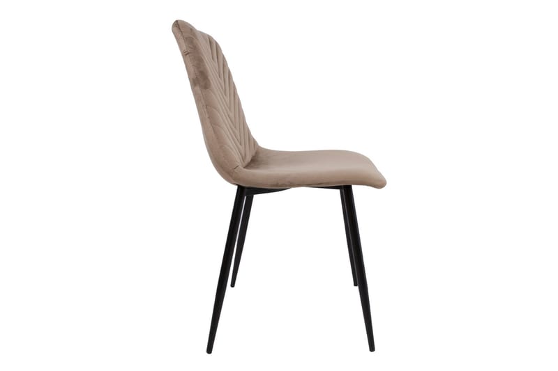 Brie Stol Beige Fløyel - Møbler - Stoler & lenestoler - Spisestuestoler & kjøkkenstoler