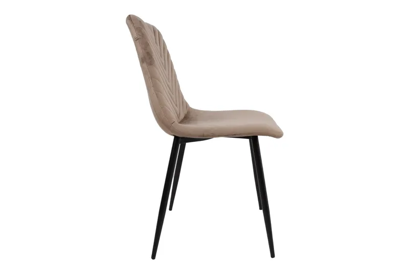 Brie Stol Beige Fløyel - Møbler - Stoler & lenestoler - Spisestuestoler & kjøkkenstoler