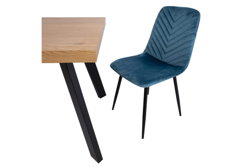 Brie Stol Blå Fløyel - Møbler - Stoler & lenestoler - Spisestuestoler & kjøkkenstoler