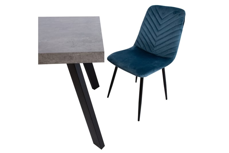 Brie Stol Blå Fløyel - Møbler - Stoler & lenestoler - Spisestuestoler & kjøkkenstoler
