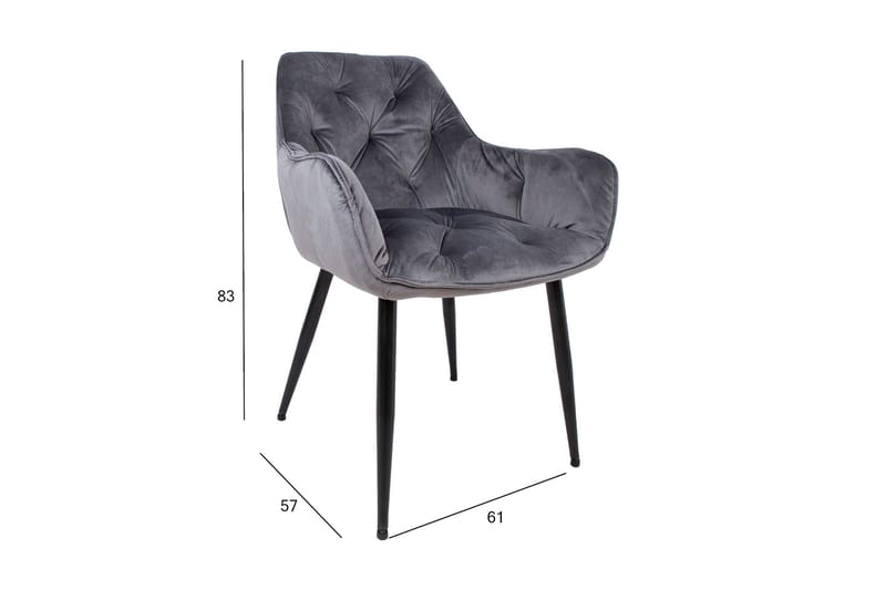 Brita Stol 61x57x83 cm Grå - Møbler - Stoler & lenestoler - Spisestuestoler & kjøkkenstoler