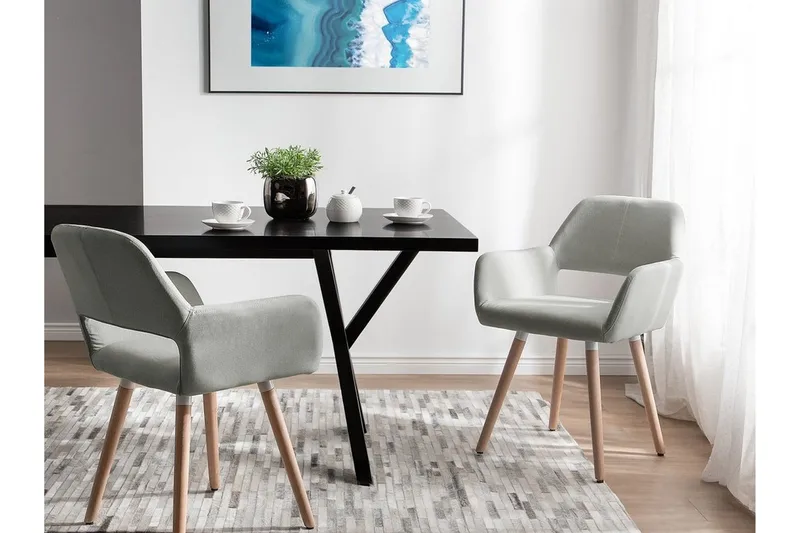 Chicago Stol 2-pk - Grå - Møbler - Stoler & lenestoler - Spisestuestoler & kjøkkenstoler