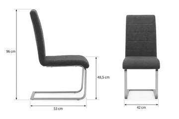 Cibus Spisestol & Kjøkkenstol i Stoff med Kromben - Mørkegrå - Møbler - Stoler & lenestoler - Spisestuestoler & kjøkkenstoler