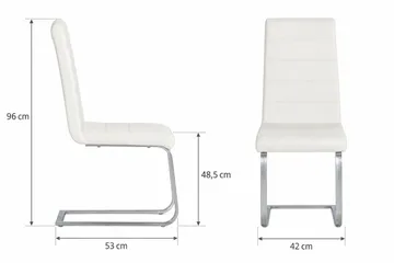 Cibus spisestol i kunstskinn - Hvit/krom - Møbler - Stoler & lenestoler - Spisestuestoler & kjøkkenstoler