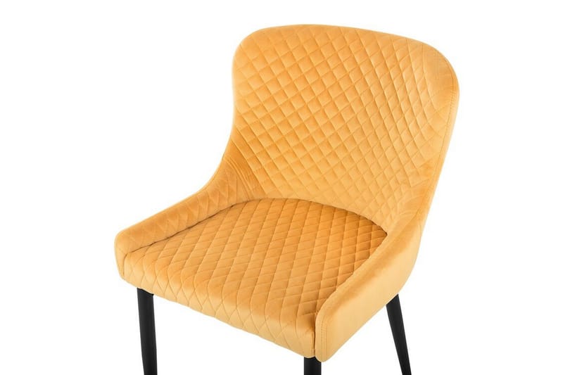 Colino Stol 2-pk Fløyel - Gul - Møbler - Stoler & lenestoler - Spisestuestoler & kjøkkenstoler