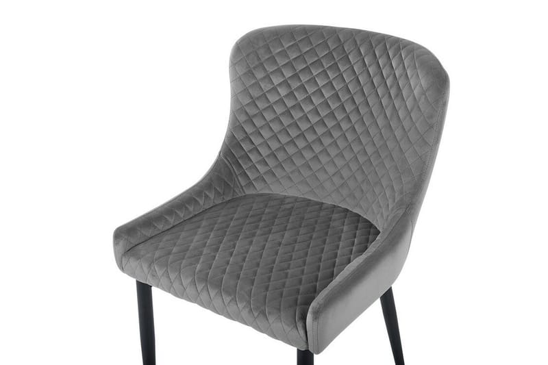 Colino Stol 2-pk Fløyel - Grå - Møbler - Stoler & lenestoler - Spisestuestoler & kjøkkenstoler