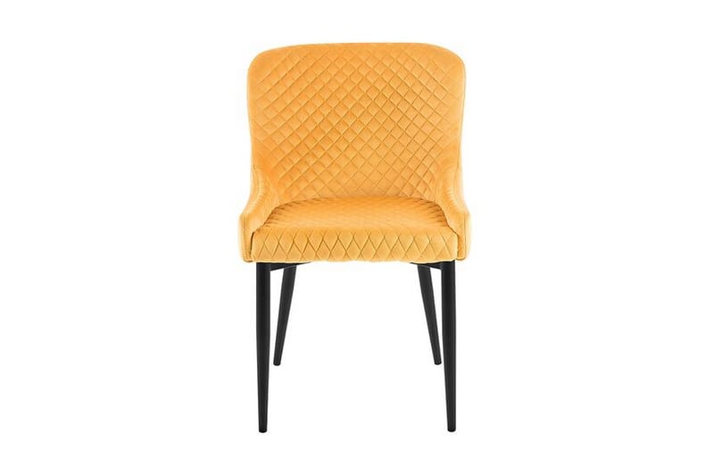Colino Stol 2-pk Fløyel - Gul - Møbler - Stoler & lenestoler - Spisestuestoler & kjøkkenstoler