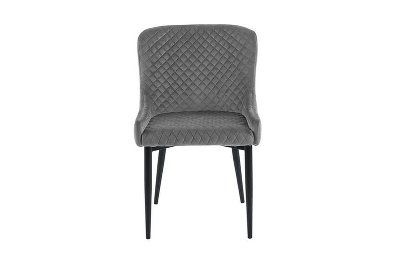 Colino Stol 2-pk Fløyel - Grå - Møbler - Stoler & lenestoler - Spisestuestoler & kjøkkenstoler