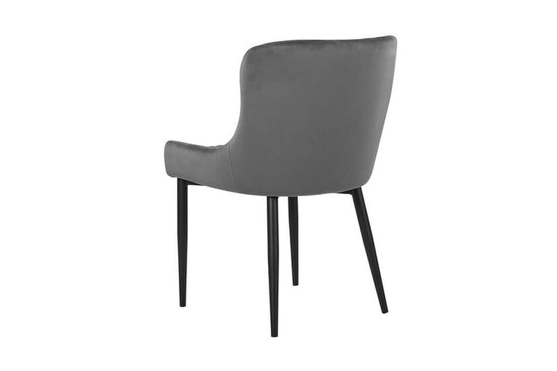 Colino Stol 2-pk Fløyel - Grå - Møbler - Stoler & lenestoler - Spisestuestoler & kjøkkenstoler