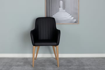 Comfort Karmstol Kunstlær - Sort/Eg - Møbler - Stoler & lenestoler - Spisestuestoler & kjøkkenstoler