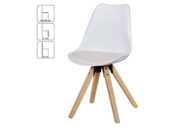 Dedhia Spisestol 2-pk - Hvit - Møbler - Stoler & lenestoler - Spisestuestoler & kjøkkenstoler