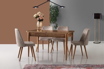 Denounce Spisestol - Valnøtt/Beige - Møbler - Stoler & lenestoler - Spisestuestoler & kjøkkenstoler