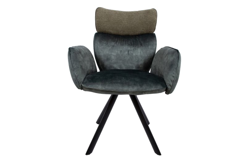 Eddy Chair med armlener Green Velvet - Møbler - Stoler & lenestoler - Spisestuestoler & kjøkkenstoler