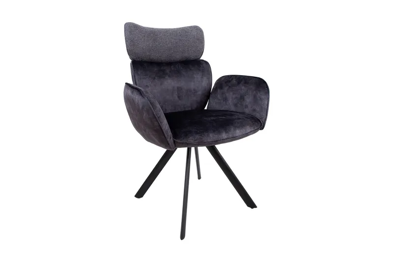 Eddy Stol med armlener Mørkegrå fløyel, undefined
