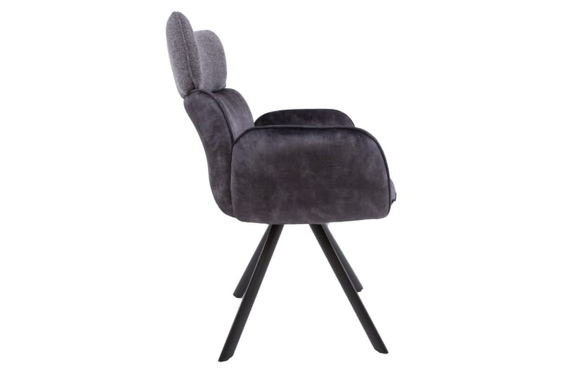 Eddy Stol med armlener Mørkegrå fløyel - Møbler - Stoler & lenestoler - Spisestuestoler & kjøkkenstoler