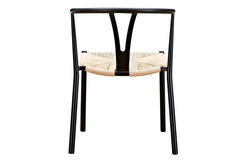 Elysia Spisestol med Armlener - Svart / Natur - Møbler - Stoler & lenestoler - Spisestuestoler & kjøkkenstoler