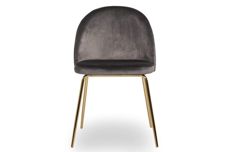 Felipe Spisestol Fløyel - Grå/Gull - Møbler - Stoler & lenestoler - Spisestuestoler & kjøkkenstoler
