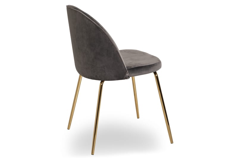 Felipe Spisestol Fløyel - Grå/Gull - Møbler - Stoler & lenestoler - Spisestuestoler & kjøkkenstoler