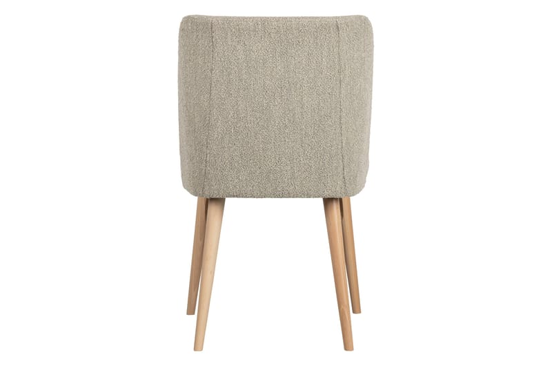 Forcea Spisestol i Bouclé med Trebein - Beige - Møbler - Stoler & lenestoler - Spisestuestoler & kjøkkenstoler