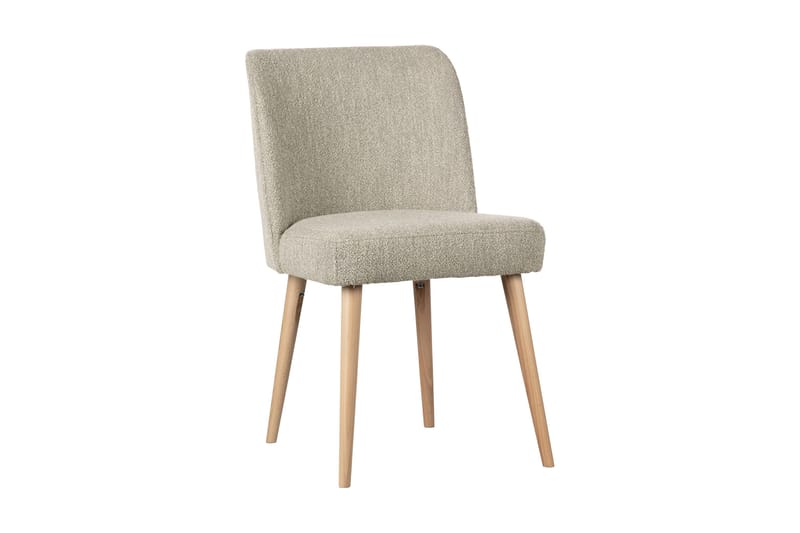 Forcea Spisestol i Bouclé med Trebein, Beige
