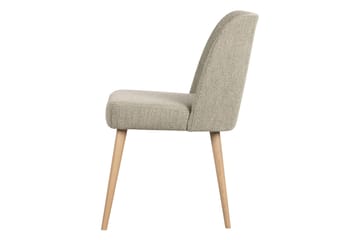 Forcea Spisestol i Bouclé med Trebein - Beige - Møbler - Stoler & lenestoler - Spisestuestoler & kjøkkenstoler