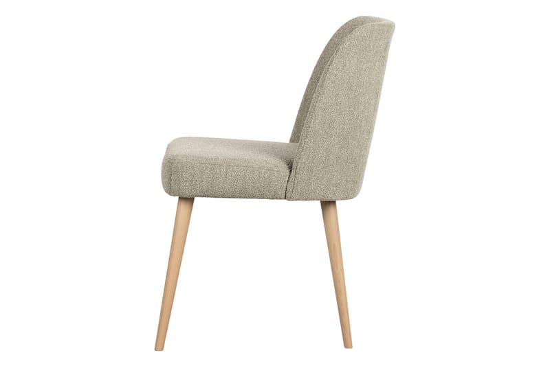 Forcea Spisestol i Bouclé med Trebein - Beige - Møbler - Stoler & lenestoler - Spisestuestoler & kjøkkenstoler