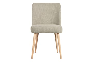 Forcea Spisestol i Bouclé med Trebein - Beige - Møbler - Stoler & lenestoler - Spisestuestoler & kjøkkenstoler