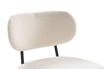 Gemmiano Spisestol & Kjøkkenstol i Bouclé Teddy med Svarte Metallben - Hvit - Møbler - Stoler & lenestoler - Spisestuestoler & kjøkkenstoler