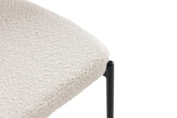 Gemmiano stol Teddy – hvit spisestol/kjøkkenstol i bouclé/teddy med svarte metallben - Hvit teddy / svarte ben - Møbler - Stoler & lenestoler - Spisestuestoler & kjøkkenstoler