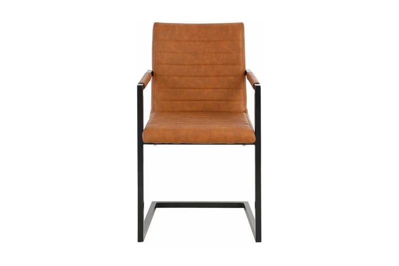 Geronimo Kjøkkenstol med Armlene Kunstlær 2-pk - Cognac/Svart - Spisestuestoler & kjøkkenstoler - Karmstoler