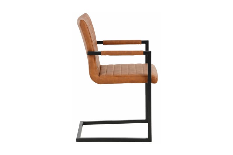 Geronimo Kjøkkenstol med Armlene Kunstlær 2-pk - Cognac/Svart - Spisestuestoler & kjøkkenstoler - Karmstoler
