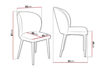 Glenarm Spisestol i Stoff med Metallben - Taupe - Møbler - Stoler & lenestoler - Spisestuestoler & kjøkkenstoler