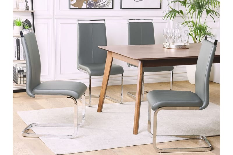 Greedin Dining Spisestol 2- pk - Kunstlær/Grå - Møbler - Stoler & lenestoler - Spisestuestoler & kjøkkenstoler