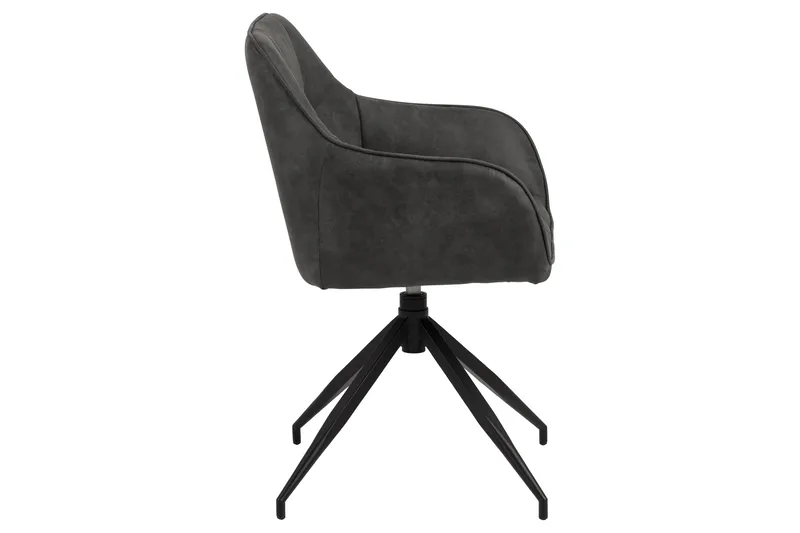 Harford Karmstol Eddekoppben - Mørkegrå/Matt Svart - Møbler - Stoler & lenestoler - Spisestuestoler & kjøkkenstoler