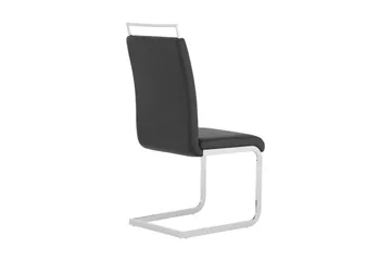 Isoda Spisestol & Kjøkkenstol i Kunstskinn med Kromben - Svart - Møbler - Stoler & lenestoler - Spisestuestoler & kjøkkenstoler